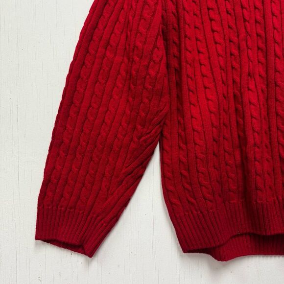 Chaps Red Knit Crewneck Sweater Size XL - Picture 4 of 9